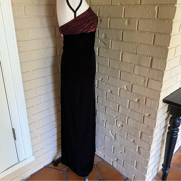 All That Jazz 90s Velvet Cocktail Dress VTG Whimsygoth Vamp Grunge Backless L - Picture 3 of 9